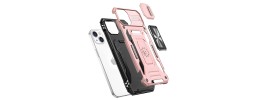 For Apple iPhone 11 (XI6.1) Utter Tough Metal Ring Movable Camera Window Hybrid Case Cover - Black