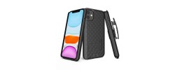 For Apple iPhone 11 (XI6.1) V 3in1 Combo Kickstand Holster Cover Case - Black