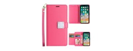 For Apple iPhone 11 (XI6.1) Wallet ID Card Holder Case Cover - Hot Pink