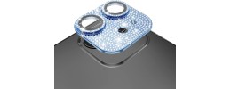 For Apple iPhone 12 Pro Diamond Bling Camera Lens Full Tempered Glass - Blue