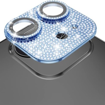 For Apple iPhone 12 Pro Diamond Bling Camera Lens Full Tempered Glass - Blue