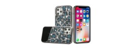 For Apple iPhone 12 Pro Max 6.7 Bling Animal Design Glitter Hybrid Case Case - Blue Leopard
