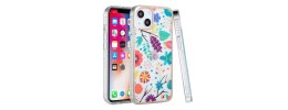 For Apple iPhone 12 Pro Max 6.7 Bliss Floral Solid Design Hybrid Cover Case - Floral A