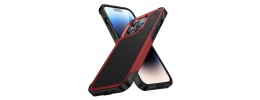 For Apple iPhone 12 Pro Max 6.7 DOT Thick Beautiful Hybrid Case Cover - Black/Red