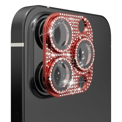 For Apple iPhone 12 Pro Max 6.7 Diamond Bling Camera Lens Full Tempered Glass - Mixed Color