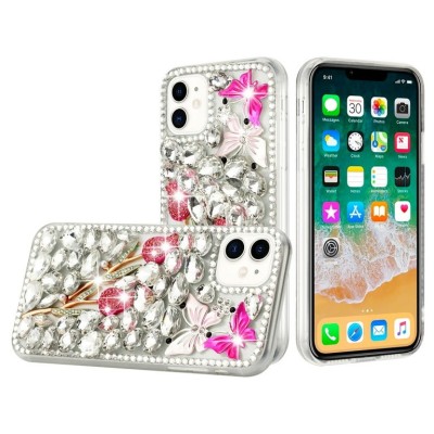 For Apple iPhone 12 Pro Max 6.7 Jewel Full Diamond Bling Case Cover - Gold