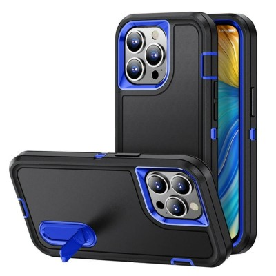For Apple iPhone 12 Pro Max 6.7 PEAK 3in1 Toughest Hybrid with Stand Cover Case - Black/Blue