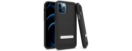 For Apple iPhone 12 Pro Max 6.7 Perfect Tough Thick Hybrid With Metal Ring Stand Cover Case - Black