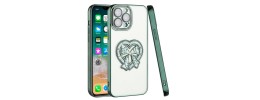 For Apple iPhone 12 Pro Max 6.7 SPLENDID Glitter BOW Design TPU Case Cover - Midnight Green