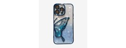 For Apple iPhone 12 Pro Max 6.7 SPLENDID Glitter Butterfly Design TPU Case Cover - Blue