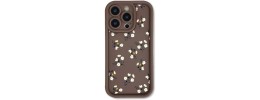 For Apple iPhone 12 Pro Max 6.7 SPLENDID Glitter Good Luck Floral Design TPU Case Cover - Brown