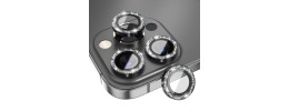 For Apple iPhone 13 Pro/13 Pro Max Diamond Bling Camera Lens Full Tempered Glass - Black
