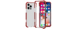 For Apple iPhone 14 6.1" Acrylic Tough 2.5mm Transparent ShockProof Hybrid Case Cover - Red