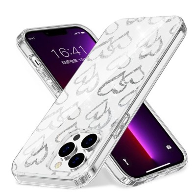 For Apple iPhone 14 6.1" Beautiful Laser Clear Glitter Design Hybrid Case Cover - A
