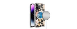 For Apple iPhone 14 6.1" Bliss Floral Solid Design Hybrid Cover Case - Floral D