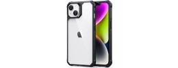 For Apple iPhone 14 6.1" Clear Transparent Hybrid Case Cover - Clear PC + Black TPU