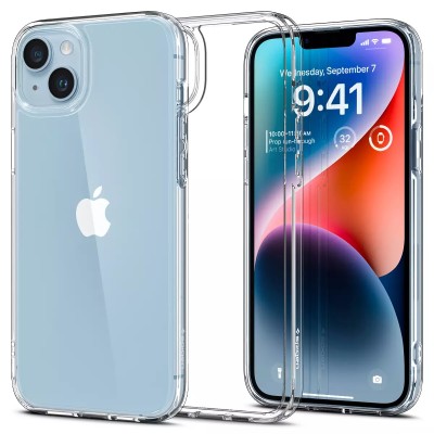 For Apple iPhone 14 6.1" Clear Transparent Hybrid Case Cover - Clear PC + Clear TPU