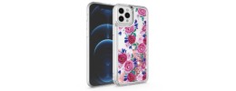 For Apple iPhone 14 6.1" Design Water Quicksand Glitter Case Cover - Blossom Floral