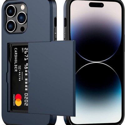 For Apple iPhone 14 6.1" ELEGANT Wallet Case ID Money Holder Case Cover - Black