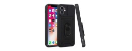 For Apple iPhone 14 6.1" ELITE Camera Push Magnetic Ring Stand Hybrid Case Cover - Black