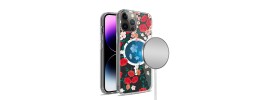 For Apple iPhone 14 6.1" Exotic ShockProof Design Hybrid Case Cover - Colorful Floral