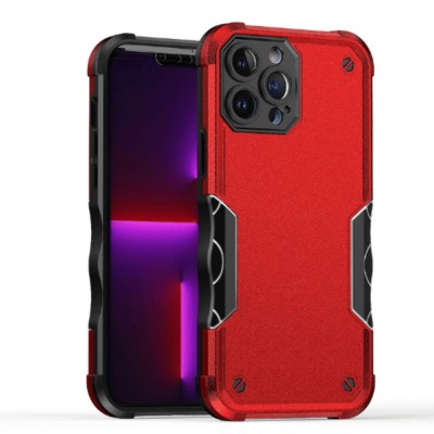 For Apple iPhone 14 6.1" Exquisite Tough Shockproof Hybrid Case Cover - Red