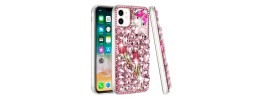 For Apple iPhone 14 6.1" Full Diamond with Ornaments Case Cover - Pink Exquisite Garden