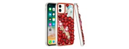 For Apple iPhone 14 6.1" Full Diamond with Ornaments Case Cover - Red Exquisite Garden