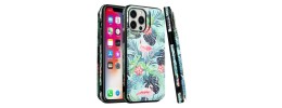 For Apple iPhone 14 6.1" Luxury Side Magnetic Button Card ID Holder PU Leather Case Cover - Foral D