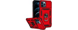 For Apple iPhone 14 6.1" Machine Magnetic Kickstand Case Cover - Red