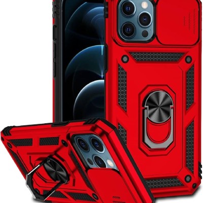 For Apple iPhone 14 6.1" Machine Magnetic Kickstand Case Cover - Red