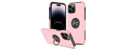 For Apple iPhone 14 6.1" Machine Magnetic Kickstand Case Cover - Rose Gold