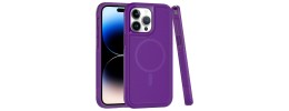 For Apple iPhone 14 6.1" [Magnetic Circle] CD Pattern Transparent Rugged Hybrid - Purple
