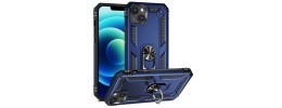 For Apple iPhone 14 6.1" Perfect Tough Thick Hybrid With Metal Ring Stand Cover Case - Blue