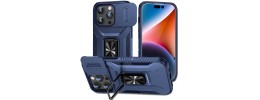 For Apple iPhone 14 6.1" Rocker Kickstand Tough Shockproof Hybrid Case Cover - Dark Blue