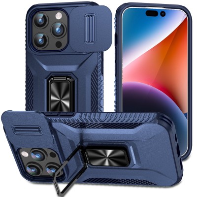 For Apple iPhone 14 6.1" Rocker Kickstand Tough Shockproof Hybrid Case Cover - Dark Blue