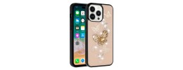 For Apple iPhone 14 6.1" SPLENDID Diamond Glitter Ornaments Engraving Case Cover - Enchanted Butterfly White