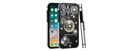 For Apple iPhone 14 6.1" SPLENDID Glitter Good Luck Floral Design TPU Case Cover - Black