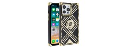 For Apple iPhone 14 6.1" SQUARE Passion Glitter Diamond Ring Stand Case Cover - BLACK CHROME H