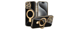 For Apple iPhone 14 6.1" Stellar Hybrid IMD Design Ring Stand Cover Case - E