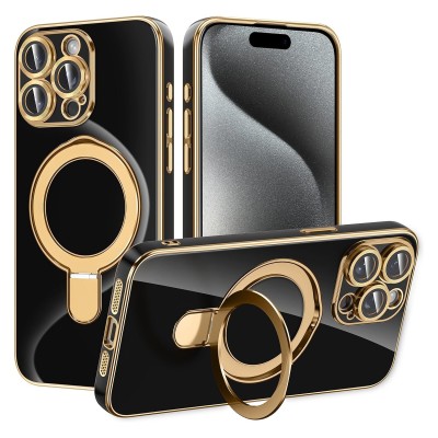 For Apple iPhone 14 6.1" Stellar Hybrid IMD Design Ring Stand Cover Case - E