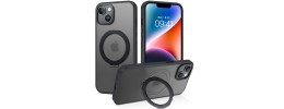 For Apple iPhone 14 6.1" Superior 3in1 Magnetic Ring Stand Case Cover - Black