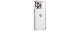 For Apple iPhone 14 6.1" Superior RoseGold Chromed Edge IMD Ring Stand Design Case Cover - E