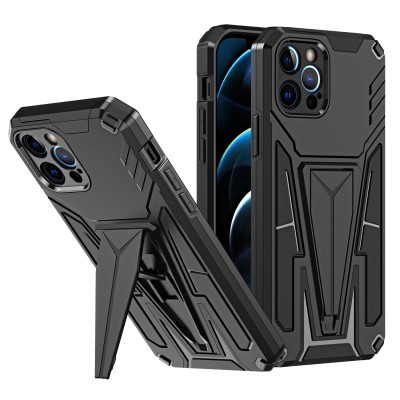 For Apple iPhone 14 6.1" Thunder Kickstand Hybrid Case Cover - Black