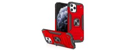 For Apple iPhone 14 6.1" Tough Strong Dual Layer Flat Hybrid Case Cover - Red