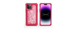 For Apple iPhone 14 6.1" Twinkle Liquid Glitter 3in1 Hybrid Case Cover - Hot Pink