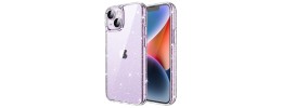For Apple iPhone 14 6.1" Two Tone Transparent Glitter Chrome Shockproof Case Cover - Smoke