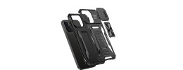 For Apple iPhone 14 6.1" Utter Tough Metal Ring Movable Camera Window Hybrid Case Cover - Black
