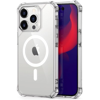 For Apple iPhone 14 6.1" Utter Tough Metal Ring Movable Camera Window Hybrid Case Cover - Gray