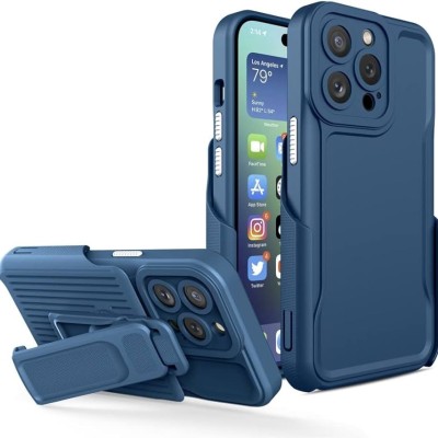 For Apple iPhone 14 6.1" V 3in1 Combo Kickstand Holster Cover Case - Dark Blue